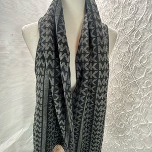 Michael Kors Scarf MK Logo Throughout, subtle glitter, two toned gray